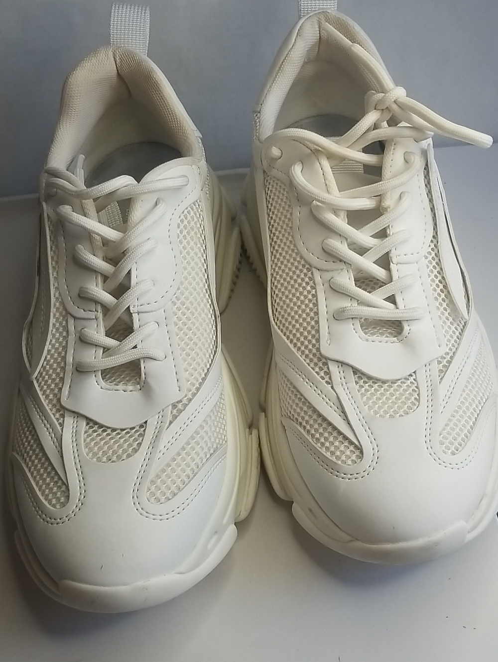 Steve Madden Men's Off-White Mesh & Leather Sneakers